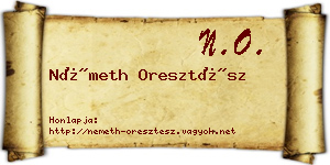Németh Oresztész névjegykártya